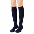 Calze al ginocchio 39-42 in maglia blu navy a coste stile classico