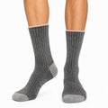 Calze uomo 39-42 in maglia grigio antracite a coste per uso quotidiano