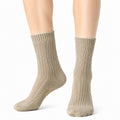Calze a metà polpaccio 43-46 in maglia beige a coste stile classico