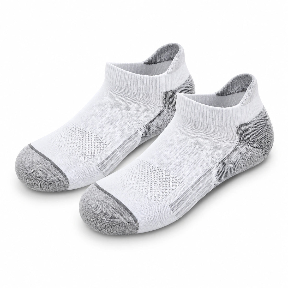 Calzini sportivi 35-38 in maglia bianco/grigio traspiranti alla caviglia
