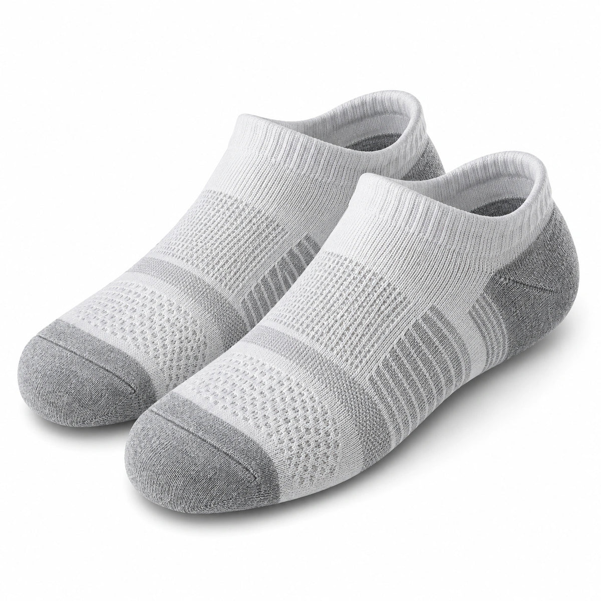 Calzini sportivi alla caviglia 39-42 in maglia bianco/grigio traspiranti