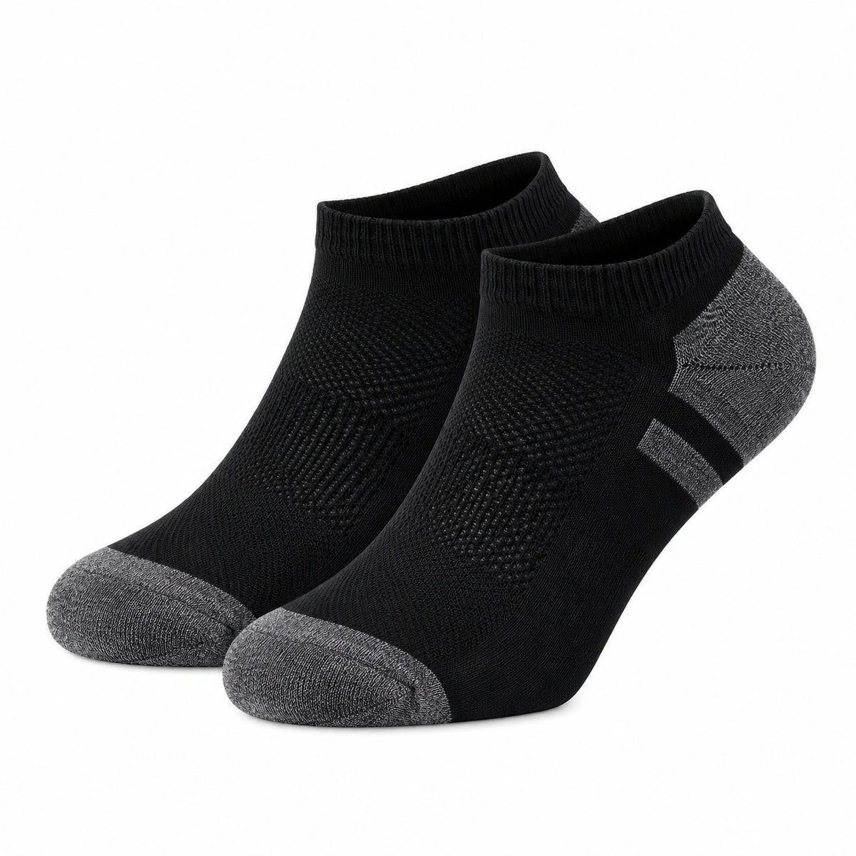 Calze alla caviglia 43-46 in maglia nere e grigie traspiranti