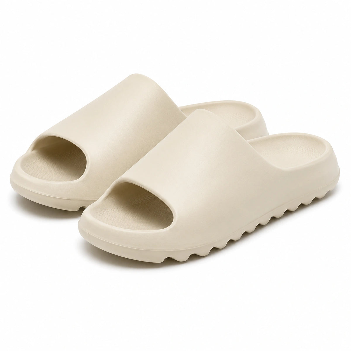 Ciabatte 36/37 in materiale sintetico beige - suola antiscivolo per casa e tempo libero