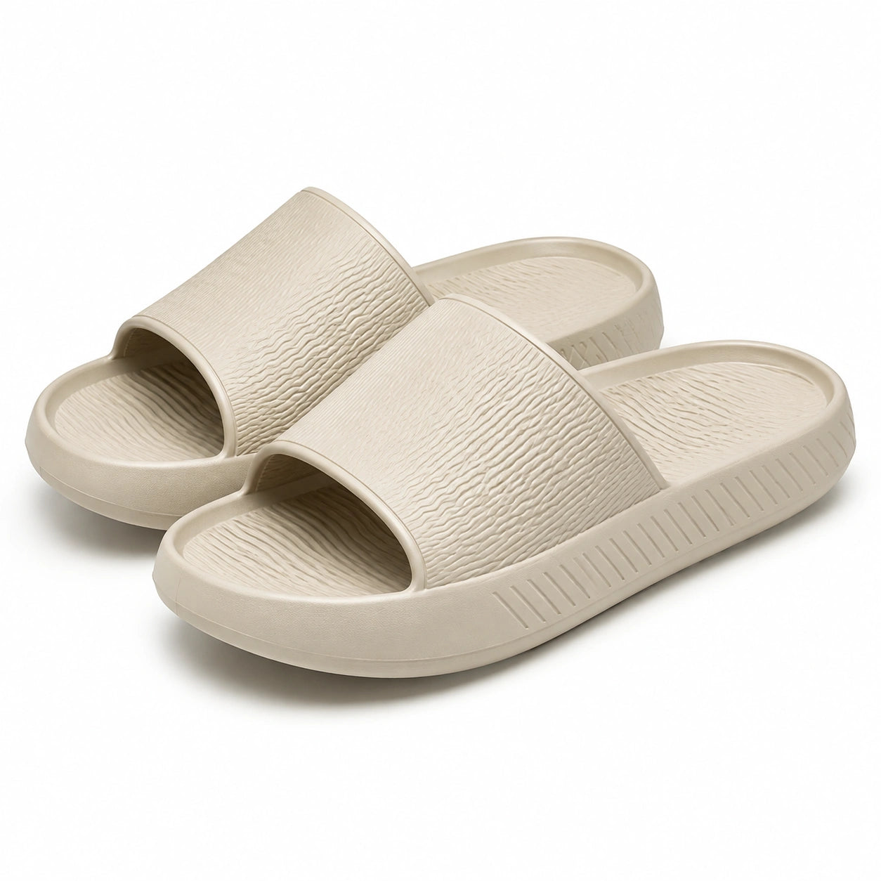 Ciabatte da bagno 42/43 in schiuma sintetica beige con suola antiscivolo
