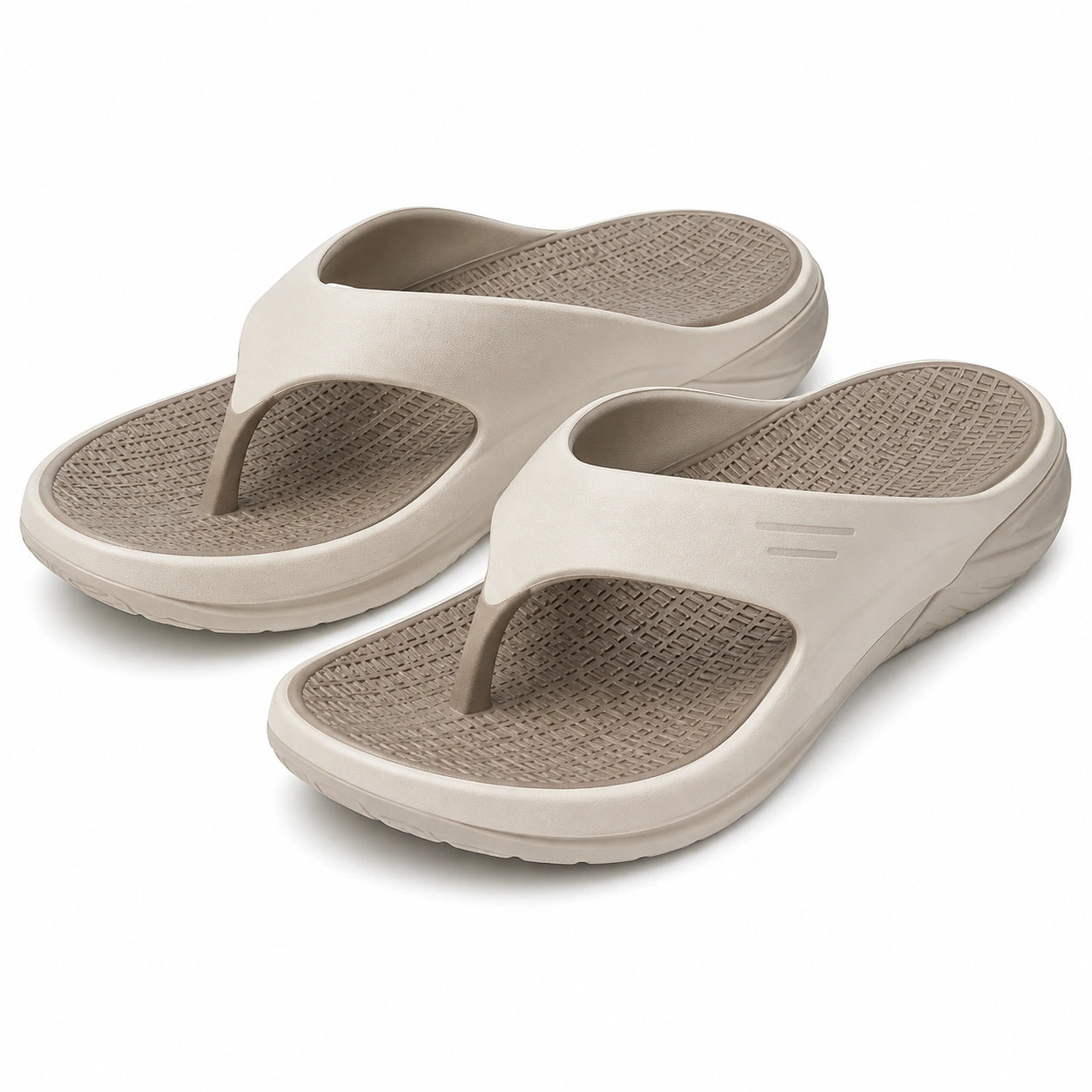 Infradito 38/39 in materiale sintetico beige con suola testurizzata per uso estivo
