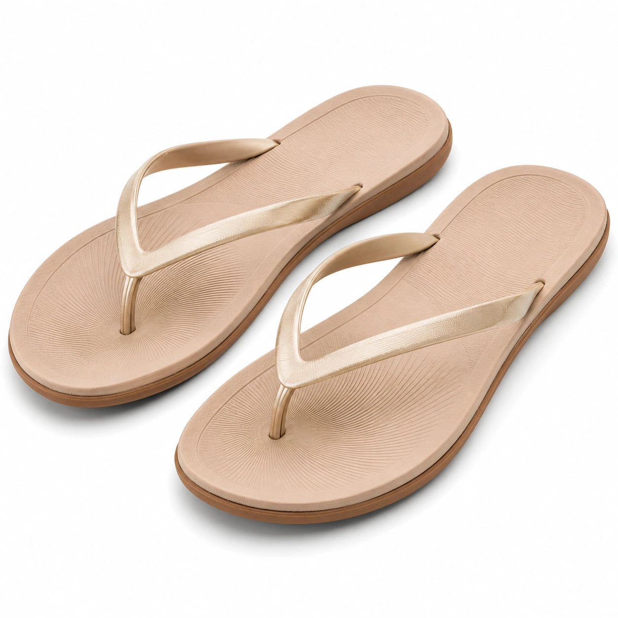 Infradito 38/39 beige in materiale sintetico - suola testurizzata per uso estivo