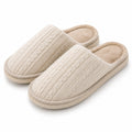 Pantofole 36/37 in tessuto beige - imbottite a maglia per interno