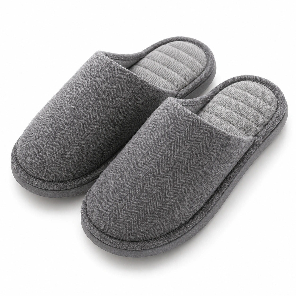Pantofole da casa 38/39 in tessuto grigio con suola imbottita