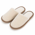 Ciabatte da casa 38/39 in tessuto beige/marrone con interno soffice